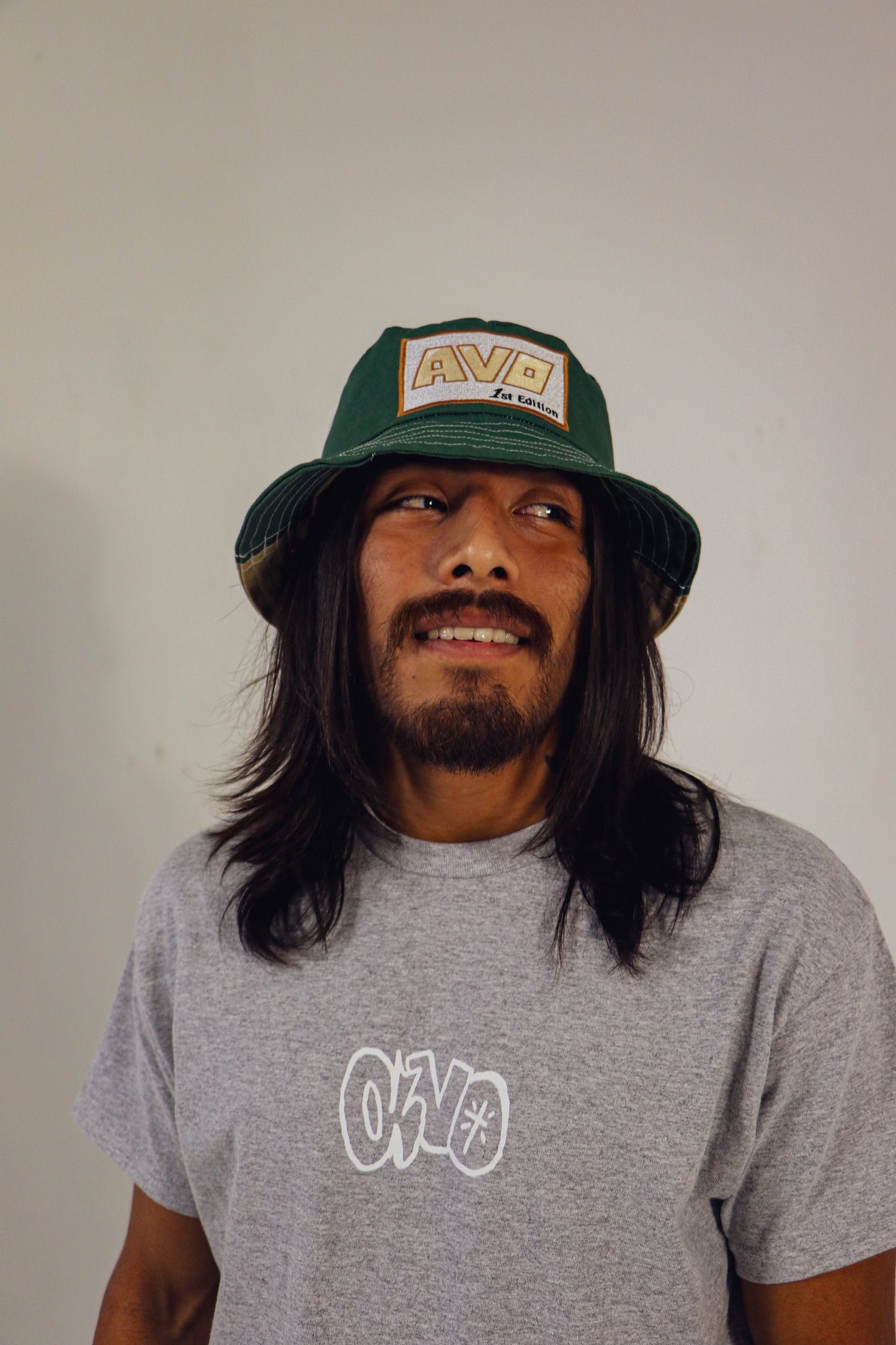 2 Tone reversable embroidered AVO bucket hat