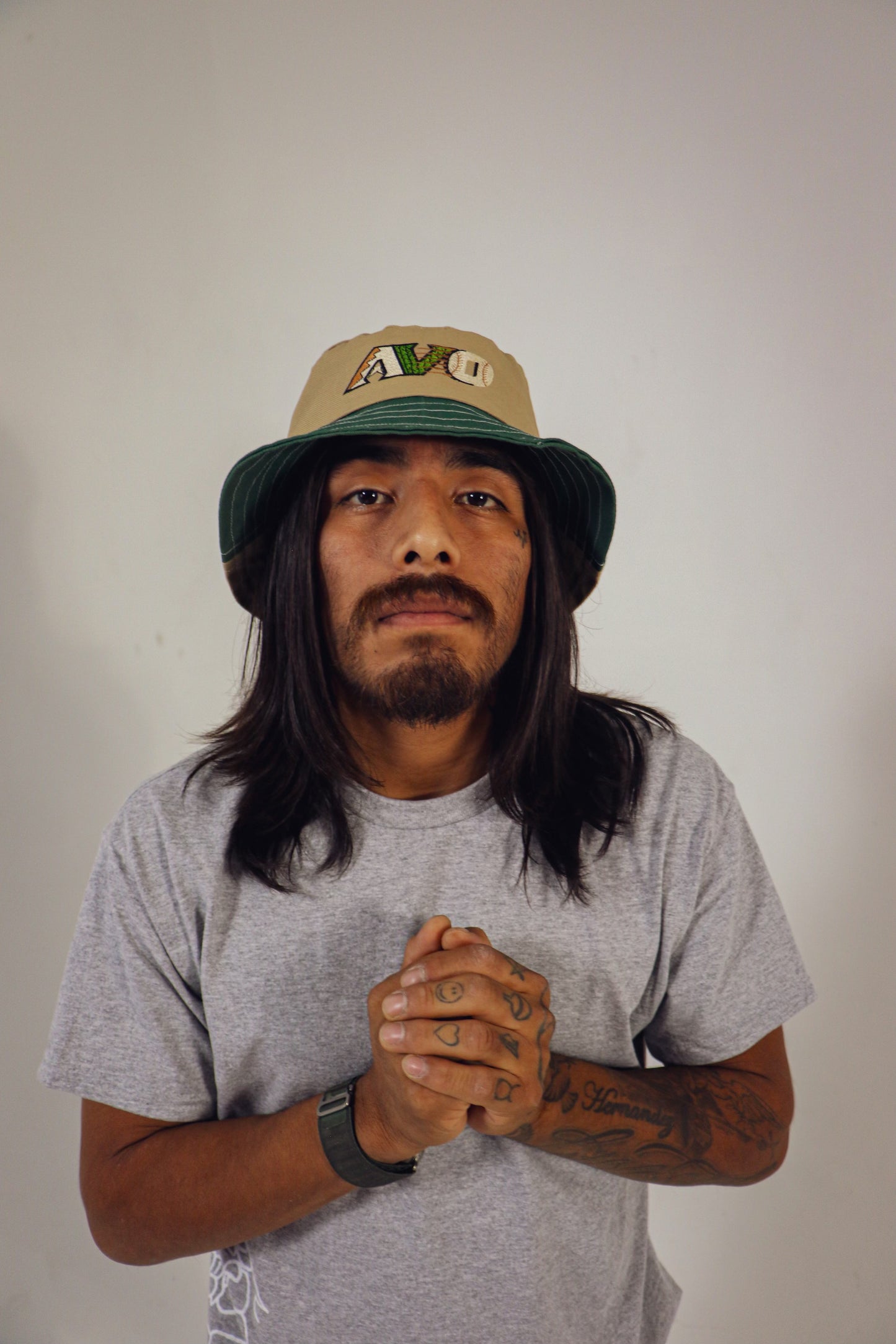 2 Tone reversable embroidered AVO bucket hat